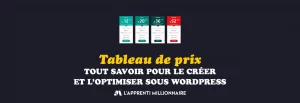 Plugin pricing table : créer un tableau de prix WordPress